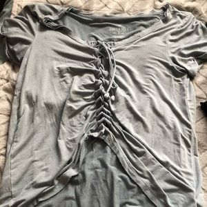 American Eagle blue crop shirt